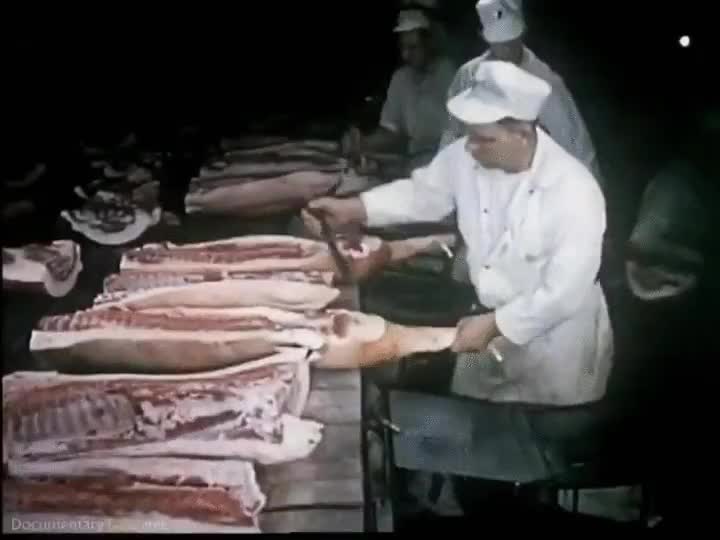 corta como quien corta mantequilla caliente,cortar,matadero,despiezar,carne