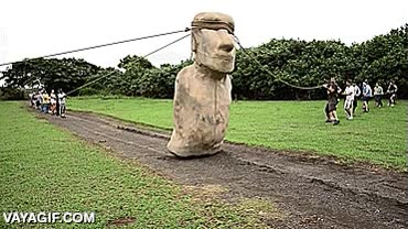 moais,isla de pascua,easter island,esculturas gigantes,hacer caminar