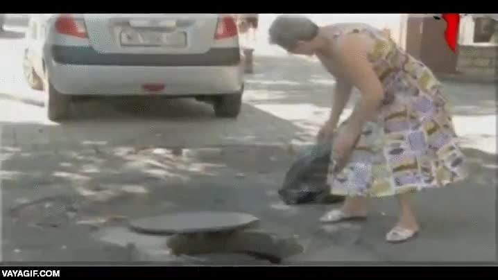 rusia,rusos,tirar la basura,en el primer agujero que pillo,abuela,se&ntilde;ora mayor