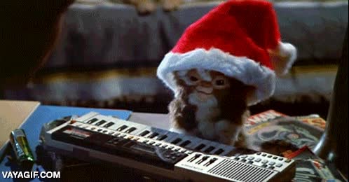 Gremlin,navidad,piano,gizmo,bailar