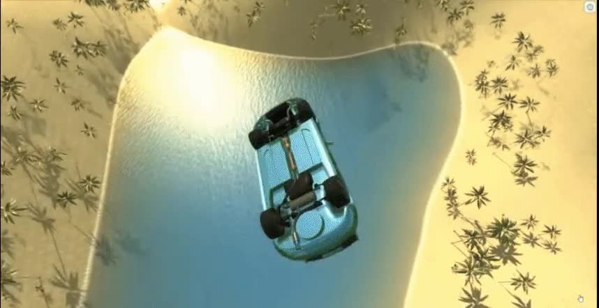 Beamng,los juegos tienen sus propias leyes f&iacute;sicas,coche,agua,ca&iacute;da