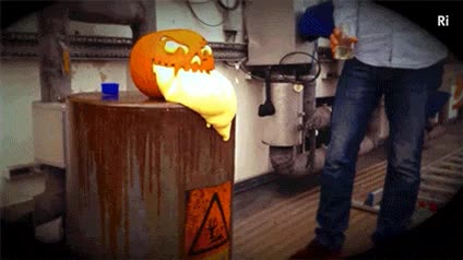 per&oacute;xido,calabaza,halloween,espuma,reaccion qu&iacute;mica