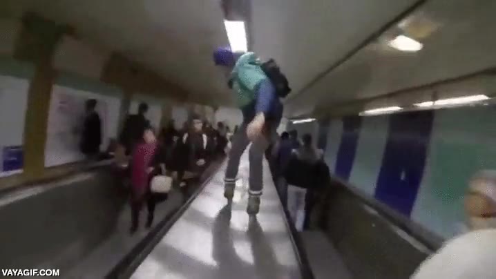 rollers,rollerblading,metro,paris,descenso,mucho control