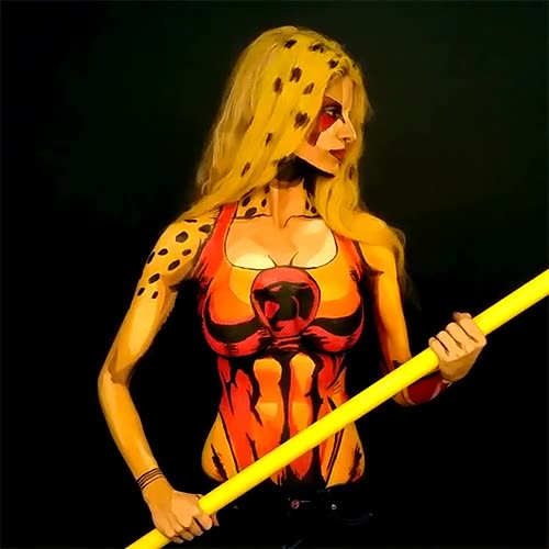 cospaint,cheetara,chitara,thundercats,bodypaint,lo clava