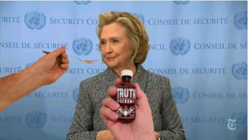 hillary clinton,politicos americanos,estados unidos,suero de la verdad,montaje