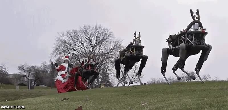 renos,robots,trineo,arrastrar,tirar,boston dynamics,roboticos