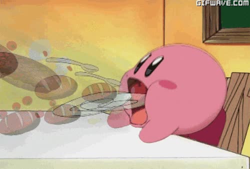 cena,comida,kirbi,tragar,comer,a lo loco,navidad,navidades