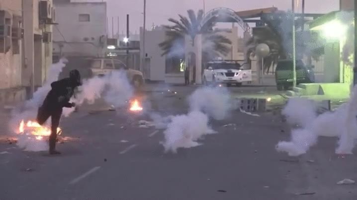 manifestacion,gas lacrimogeno,revuelta,disturbios,policias,mascara anti-gas