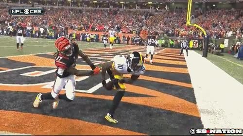 atrapar al vuelo,receptor,futbol americano,bengals vs. steelers,wide receiver