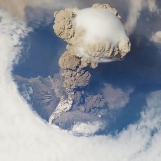 volc&aacute;n,sarychev,estaci&oacute;n espacial internacional
