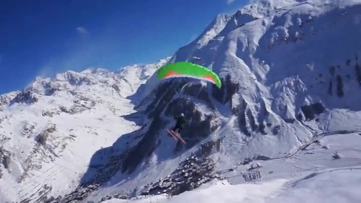 skis,paracaidas,alpes,nieve,descender