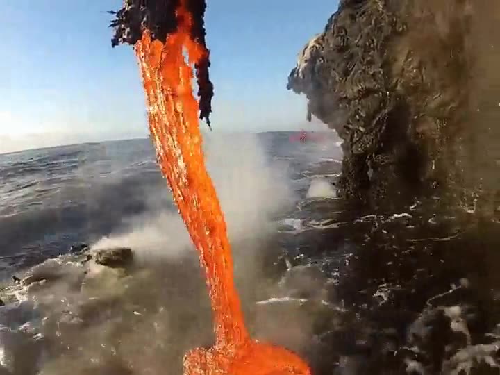 lava,desembocar,océano,mar,agua