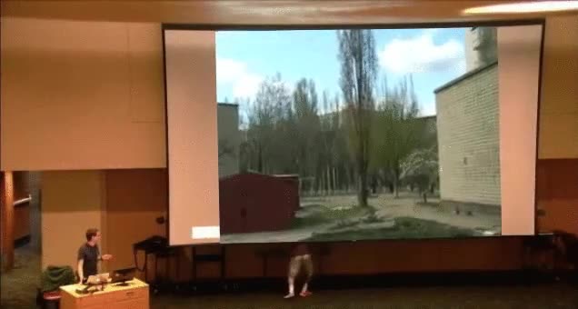 traspasar,realidad,medio,clase,proyector