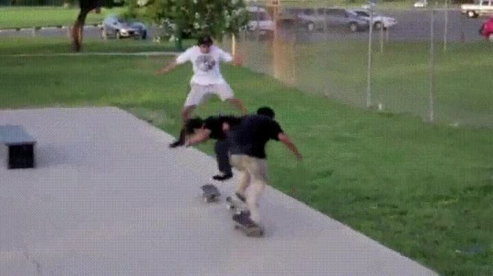 mejor,truco,skate,hacer,tres personas