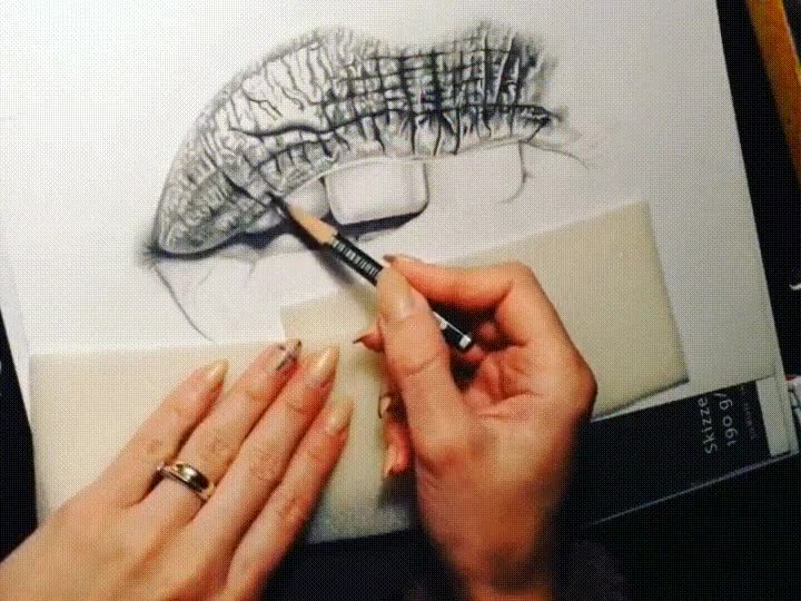 gato,aparecer,escena,echar mano,dibujo