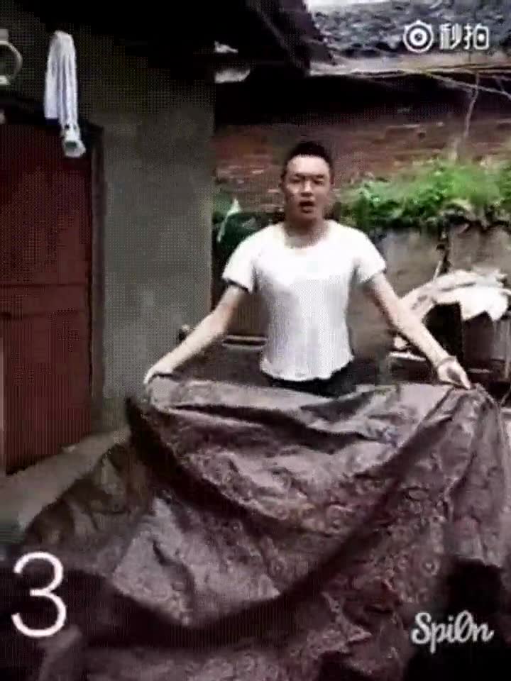 niño,troll,padre,truco,magia