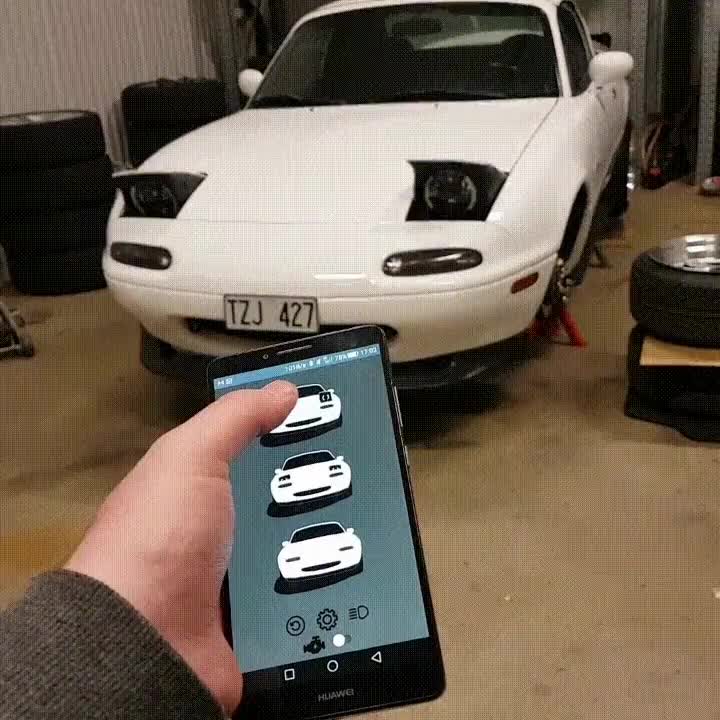 controlar,faros,coche,aplicaci&oacute;n,smartphone