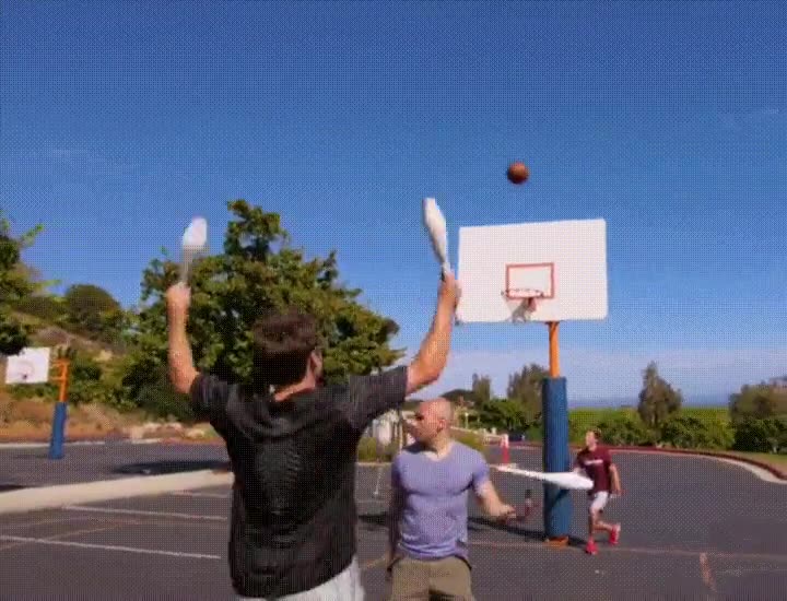 intentar,conseguir,canasta,bolos,malabares