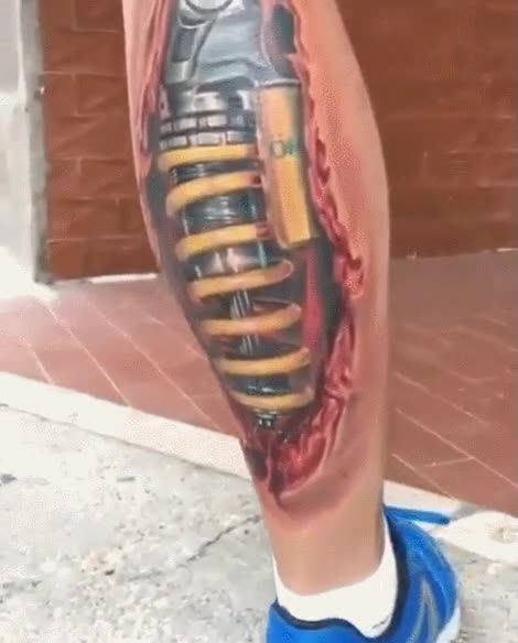tatuaje,realista,pierna,mal rollo