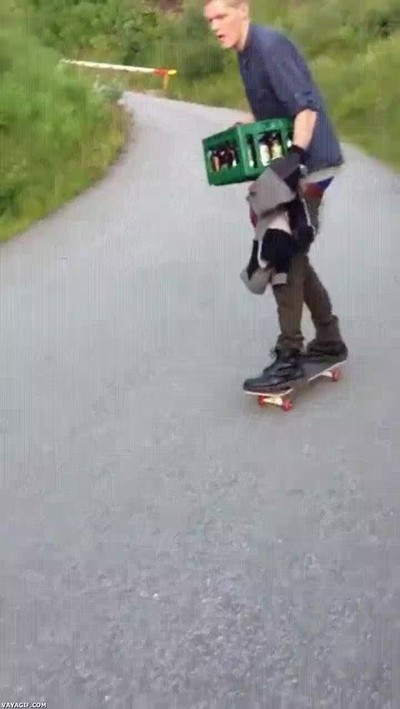 patinar,caja,cervezas,fail