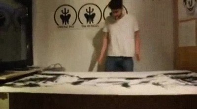 obra,arte,creada,arena,pegamento