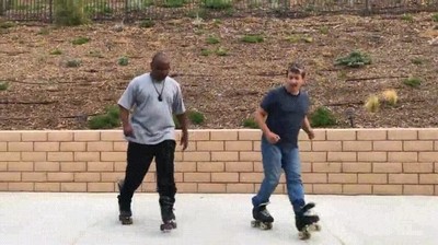 patines,incapaz,pie,pegar,tortazo