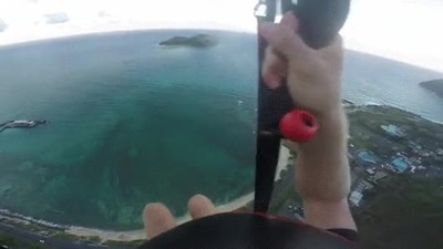 gran dominio,paracaidas,playa