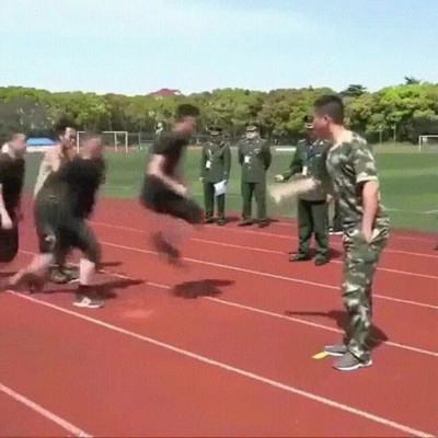 ejercito,saltadores,comba,demostrar