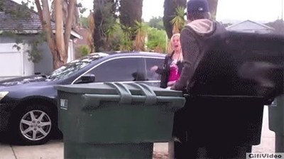 gente,aguantar,broma,cubo,basura