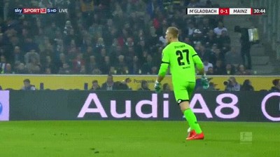 incre&iacute;ble,fail,portero,Borussia M&ouml;nchengladbach
