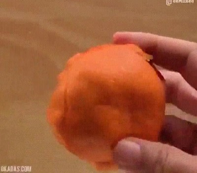 boca,abierta,pelar,mandarina