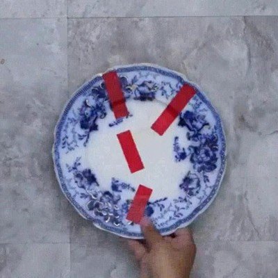 reparar,plato,roto,cinta,leche,caliente
