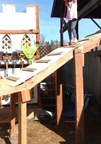 padre,hija,tirolina,fail