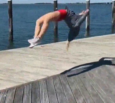 en forma,chica,saltos,muelle