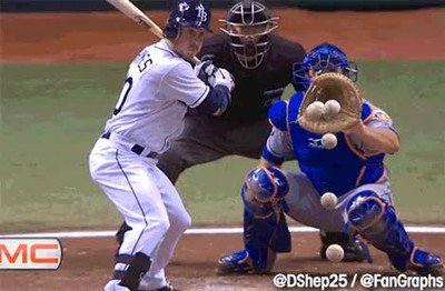 Enlace a Lo que ven los bateadores cuando les lanzan una de esas bolas locas 