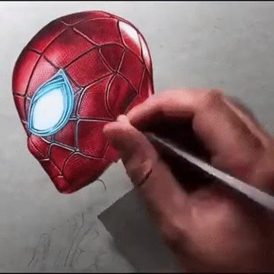 Enlace a Time lapse de un aluicinante dibujo de spiderman