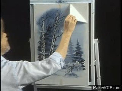 Enlace a El toque final de Bob Ross en sus obras de arte