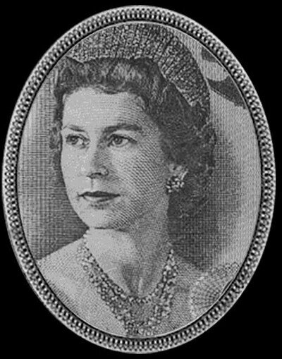 Enlace a La reina Isabel II de Inglaterra tal como aparece en billetes durante la historia