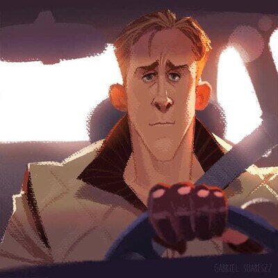 Enlace a Una animación pixelada de Ryan Gosling en Drive