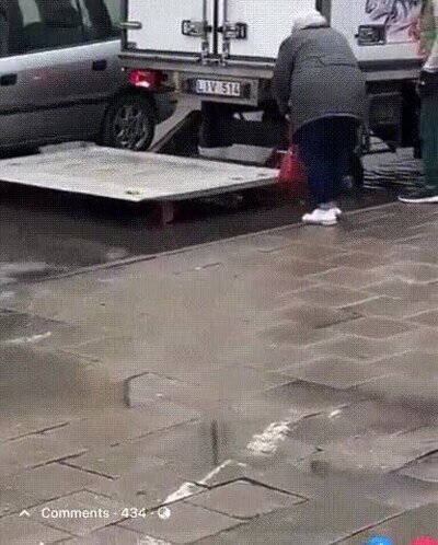 repartidor,majo,coche,señora