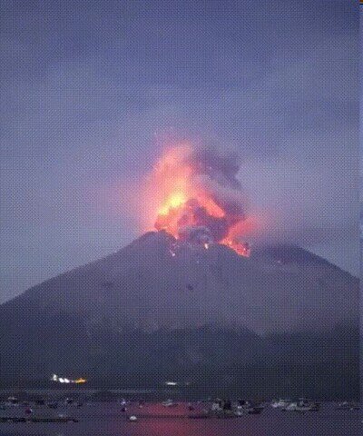 volcan,erupcion,Sakurajima