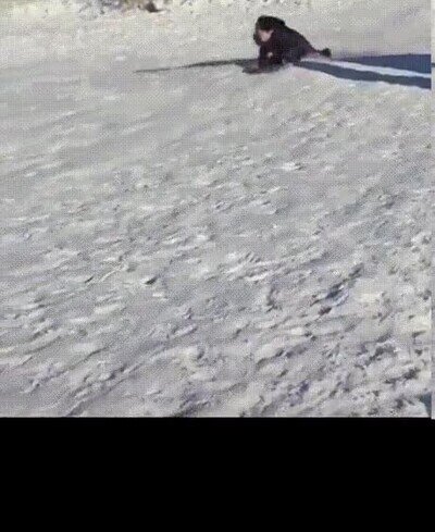 nieve,camara lenta