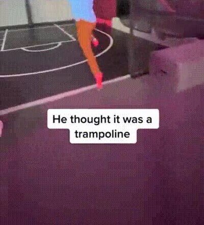 Enlace a El pobre se pensaba que era un trampolín
