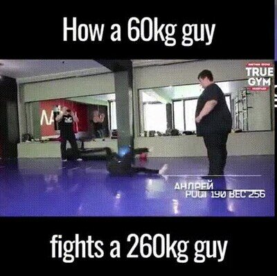 Enlace a Pelea entre un señor de 60kg y otro de 260kg