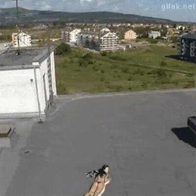 Enlace a No le ha gustado la pillada tomando el sol en el tejado