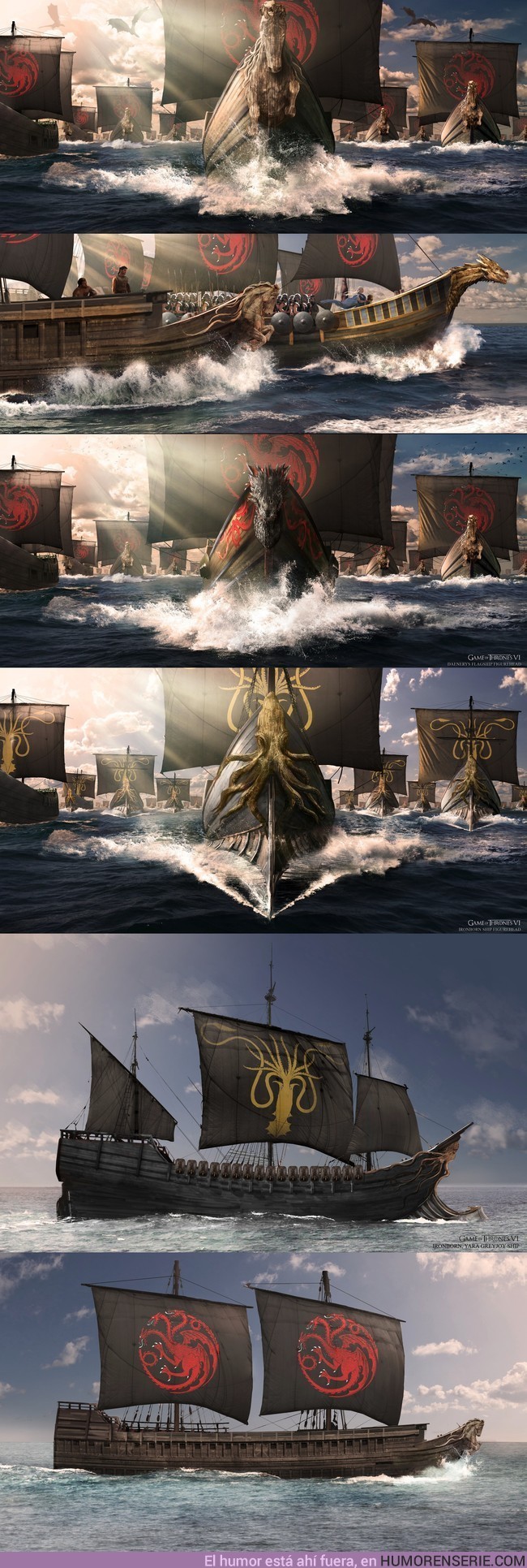 3188 - Arte conceptual oficial de Daenerys Targaryen navegando hacia Westeros