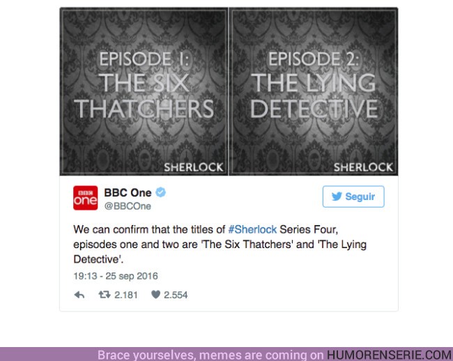 5421 - Sherlock: Desvelados los títulos de los dos primeros episodios de la 4ª temporada