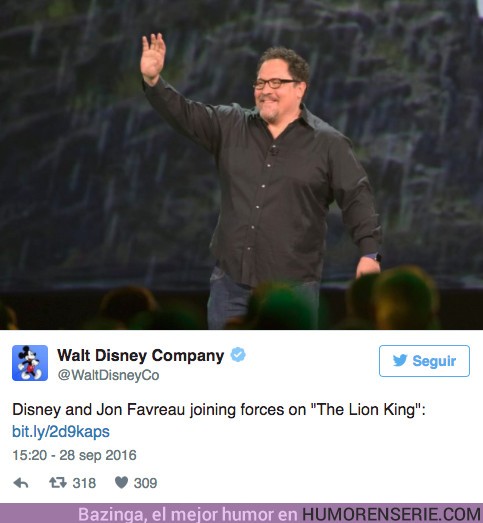 5560 - Jon Favreau y Disney anuncian el 'remake' de 'El rey león'