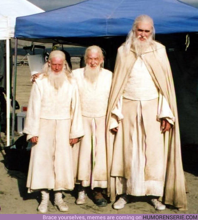 9244 - Gandalf y sus dobles en el rodaje de El Señor de los Anillos