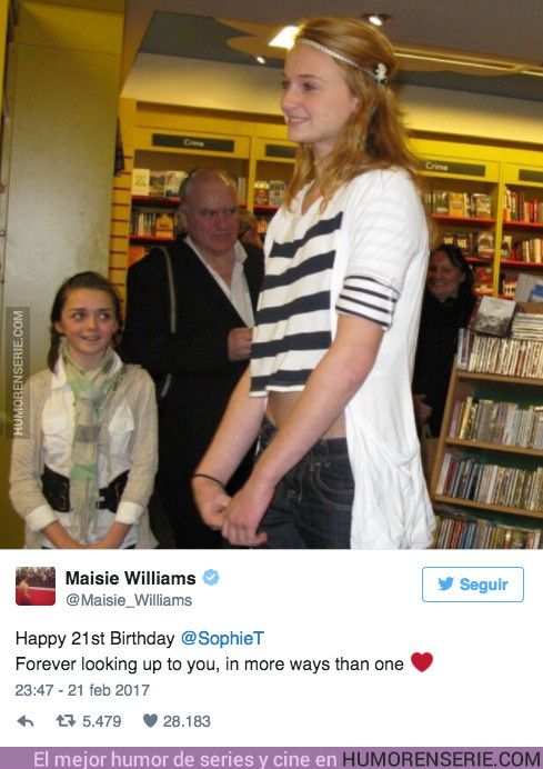 11062 - Maisie Williams felicita el cumpleaños de Sophie Turner de la forma más adorable